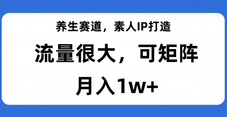 养生赛道，素人IP打造，流量很大，可矩阵，月入1w+【揭秘】-kk网创