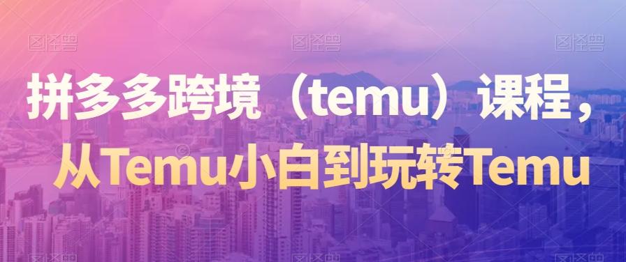 拼多多跨境（temu）课程，从Temu小白到玩转Temu-kk网创