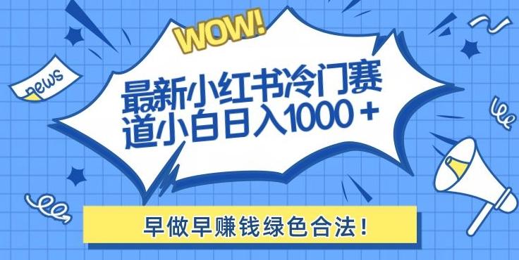 最新小红书冷门赛道日入1000+一部手机小白轻松-kk网创
