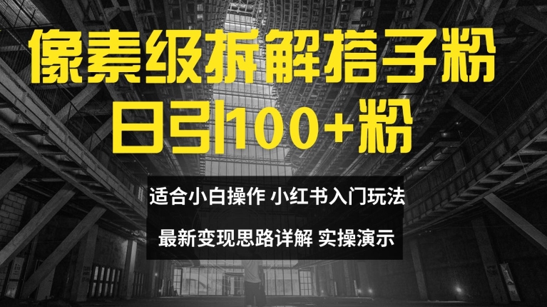 像素级拆解搭子粉，日引100+，小白看完可上手，最新变现思路详解【揭秘】-kk网创