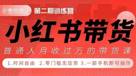 小Red书带货42天训练营 2.0版，宝妈+自由职+上班族+大学生，提高副业收入的大红利项目-kk网创