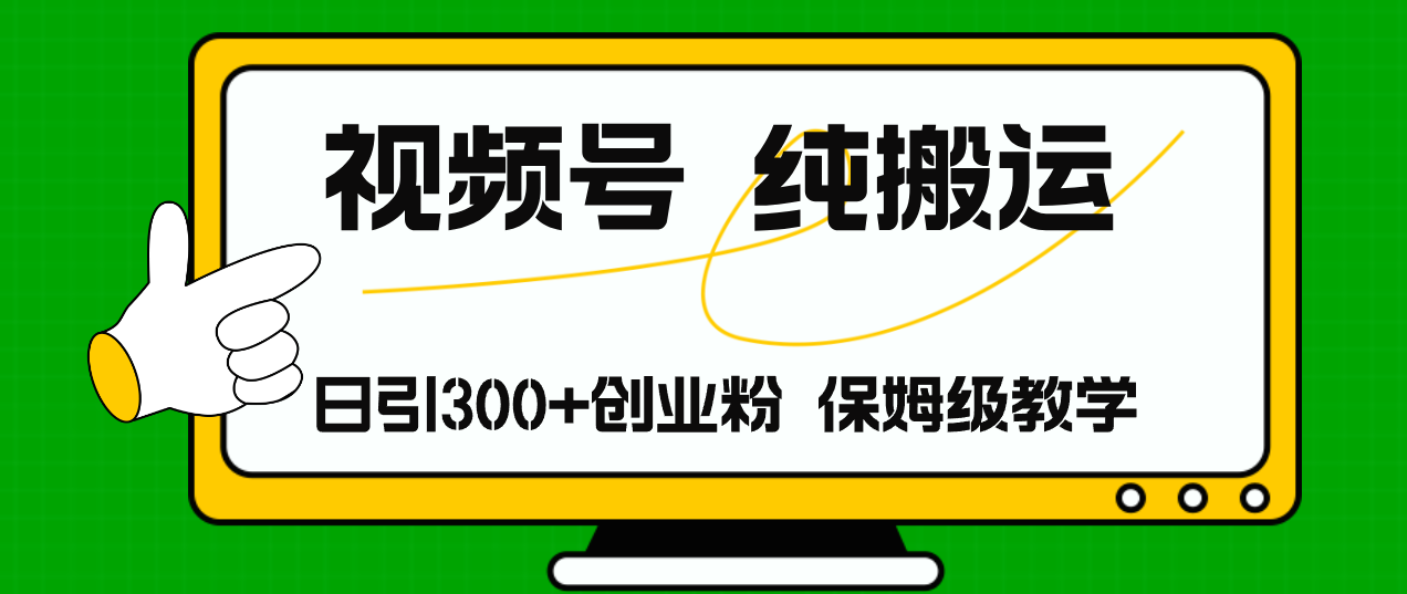 视频号纯搬运日引流300+创业粉，日入4000+-kk网创