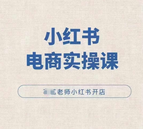 小红薯电商实操课，小红书开店实操必学课-kk网创