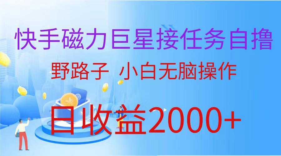 (9985期)(蓝海项目)快手磁力巨星接任务自撸，野路子，小白无脑操作日入2000+-kk网创