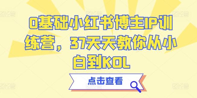0基础小红书博主IP训练营，37天天教你从小白到KOL-kk网创
