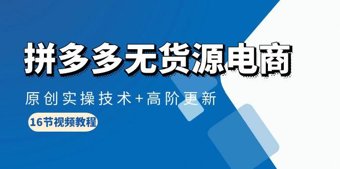 (10015期)拼多多无货源电商，原创实操技术+高阶更新(16节视频教程)-kk网创