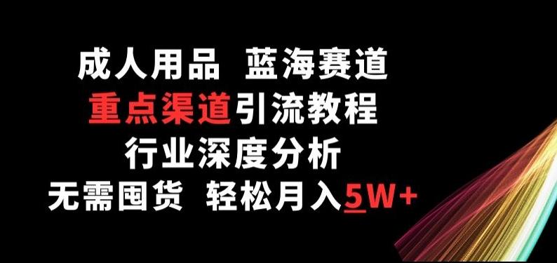 成人用品，蓝海赛道，重点渠道引流教程，行业深度分析，无需囤货，轻松月入5W+【揭秘】-kk网创