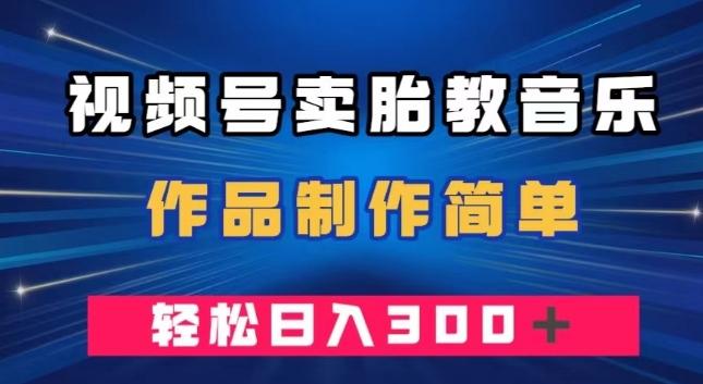 视频号卖胎教音乐，作品制作简单，一单49，轻松日入300＋-kk网创
