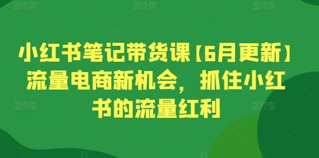 小红书笔记带货课【6月更新】流量电商新机会，抓住小红书的流量红利-kk网创