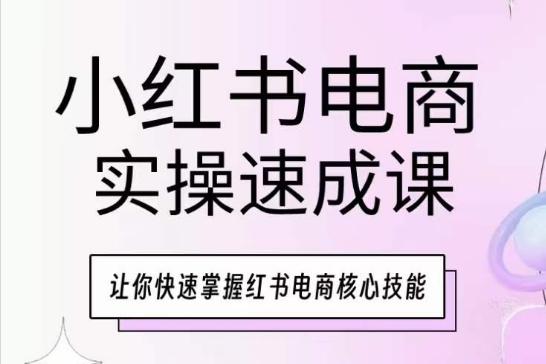 小红书电商实操速成课，让你快速掌握红书电商核心技能-kk网创