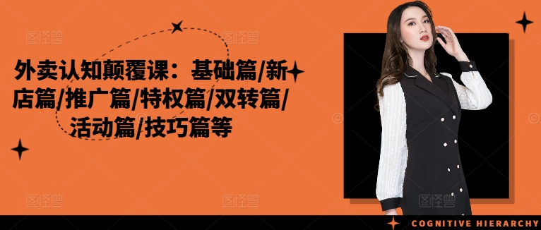 外卖认知颠覆课：基础篇/新店篇/推广篇/特权篇/双转篇/活动篇/技巧篇等-kk网创