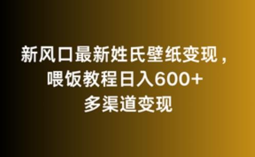 新风口最新姓氏壁纸变现，喂饭教程日入600+【揭秘】-kk网创
