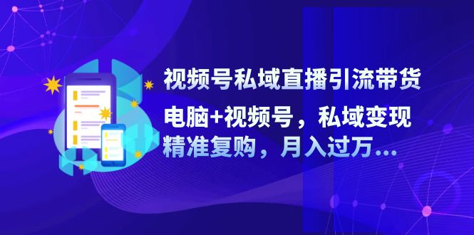 视频号私域直播引流带货：电脑+视频号，私域变现，精准复购，月入过万…-kk网创