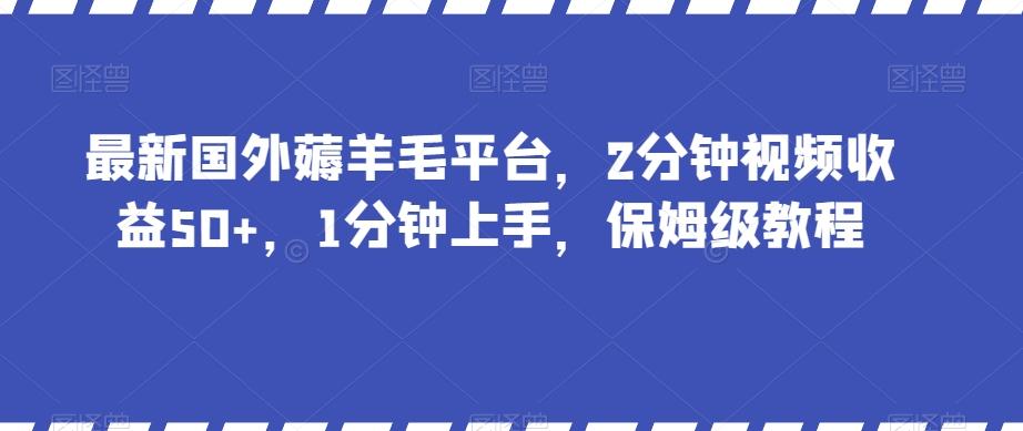 最新国外薅羊毛平台，2分钟视频收益50+，1分钟上手，保姆级教程【揭秘】-kk网创