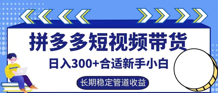 拼多多短视频带货日入300+，实操账户展示看就能学会-kk网创