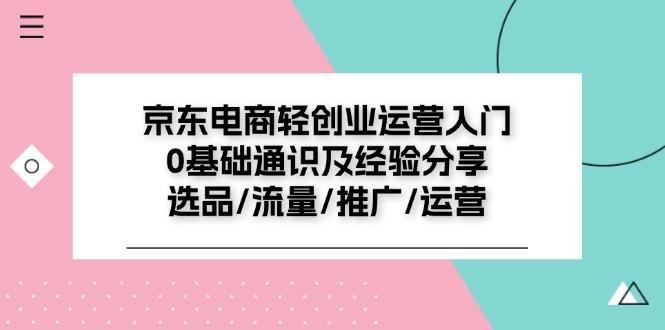 京东电商-轻创业运营入门0基础通识及经验分享：选品/流量/推广/运营-kk网创