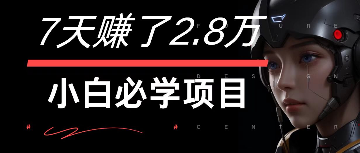 7天赚了2.8万！每单利润最少500+，轻松月入7万+小白有手就行-kk网创