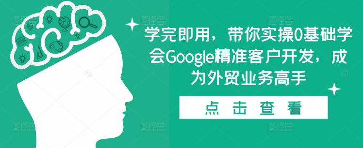 学完即用，带你实操0基础学会Google精准客户开发，成为外贸业务高手-kk网创