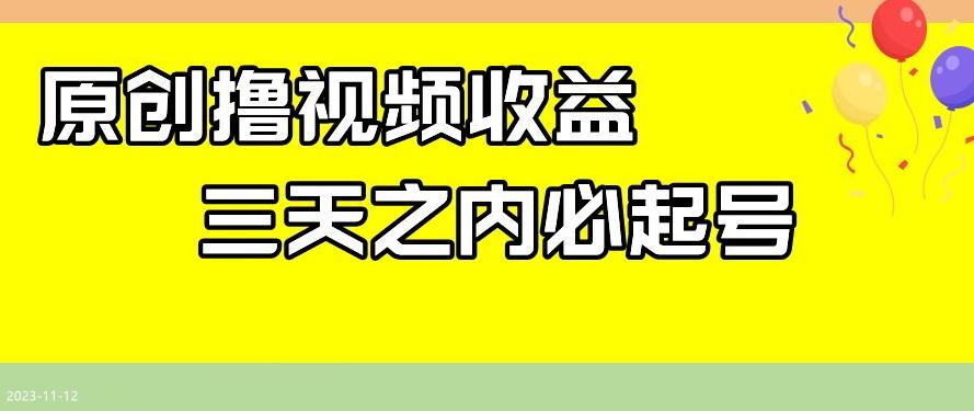 最新撸视频收益，三天之内必起号，一天保底100+【揭秘】-kk网创