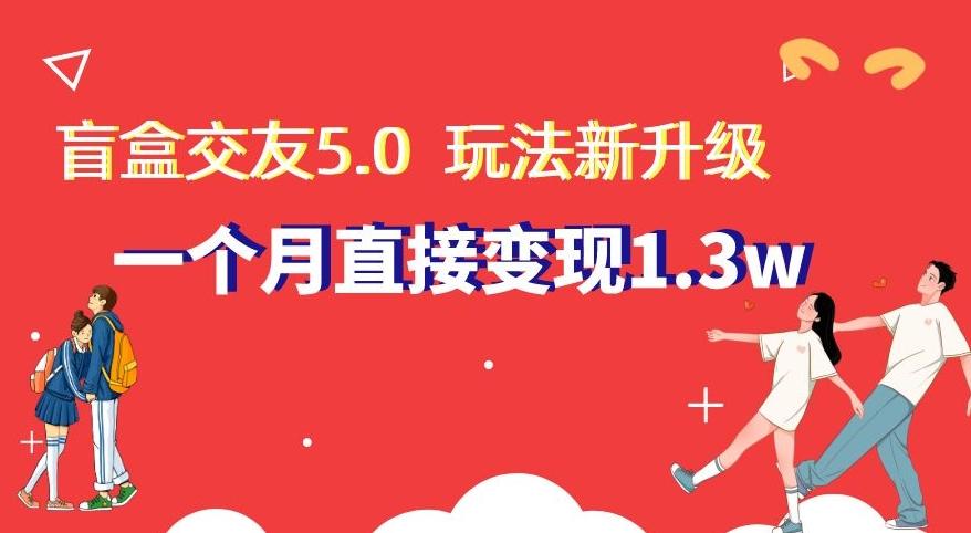 盲盒交友5.0，玩法全新升级，一个月直接变现1.3W，新手小白轻松上手【揭秘】-kk网创