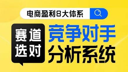 电商盈利8大体系·赛道选对，​竞争对手分析系统线上课-kk网创