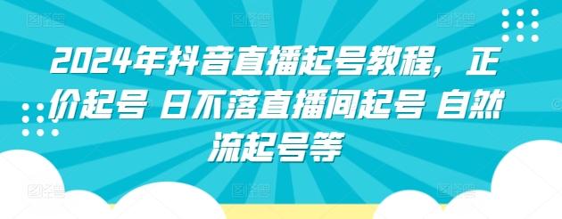 2024年抖音直播起号教程，正价起号 日不落直播间起号 自然流起号等-kk网创