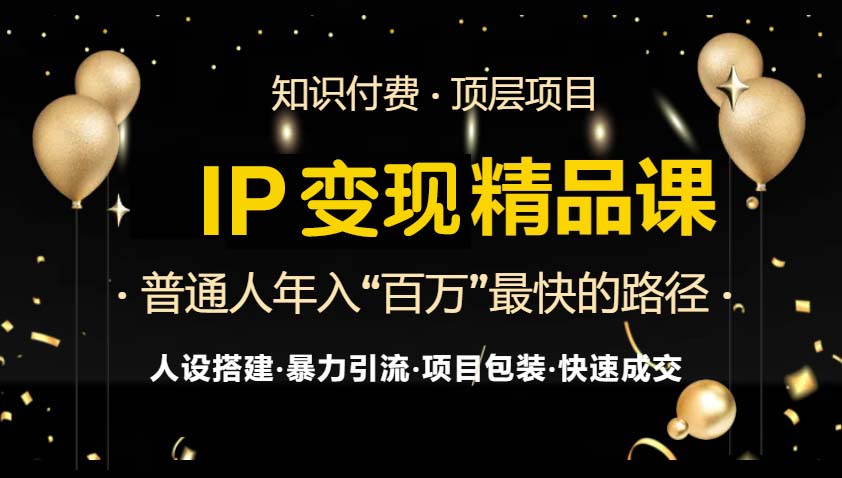 IP变现最新精品课程，知识付费全流程+最强引流术+小白避坑指南-kk网创