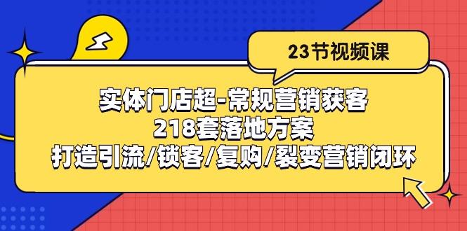实体门店超-常规营销获客：218套落地方案/打造引流/锁客/复购/裂变营销-kk网创