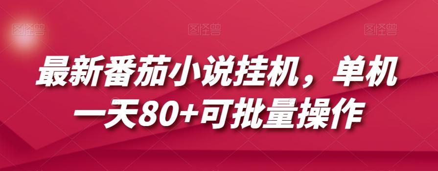最新番茄小说挂机，单机一天80+可批量操作【揭秘】-kk网创