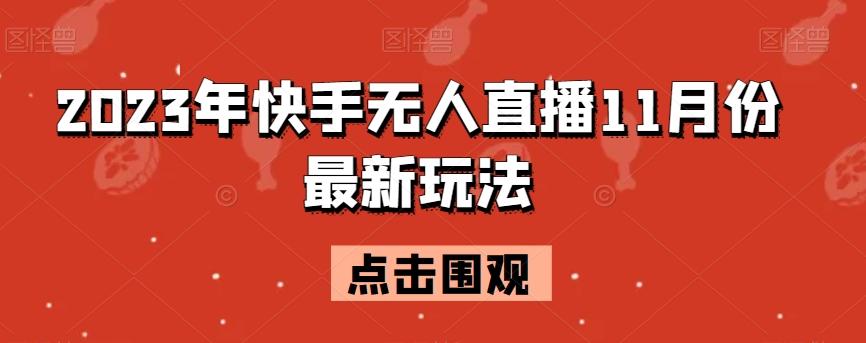 2023年快手无人直播11月份最新玩法-kk网创